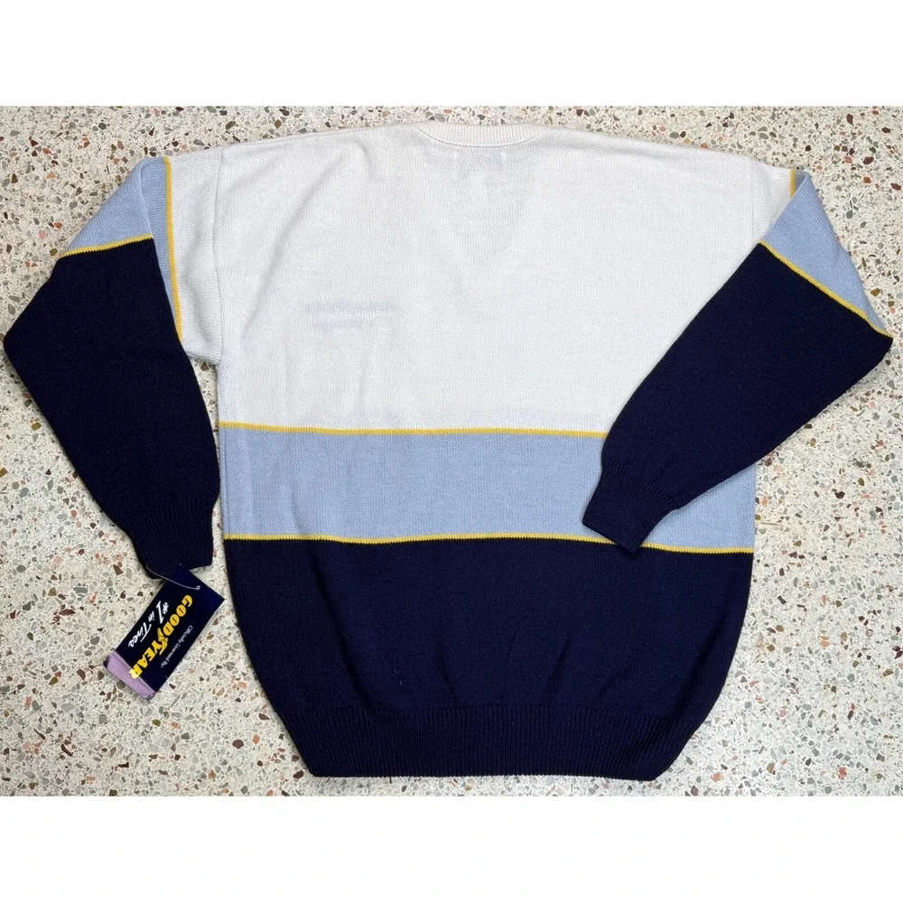 Swingster Goodyear #1 In Racing Vintage Men's V-Neck Sweater Made In USA Size XL